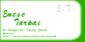 emese tarpai business card